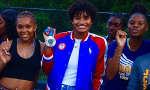 Olympic Silver Medalist visits hometown HBCU track team